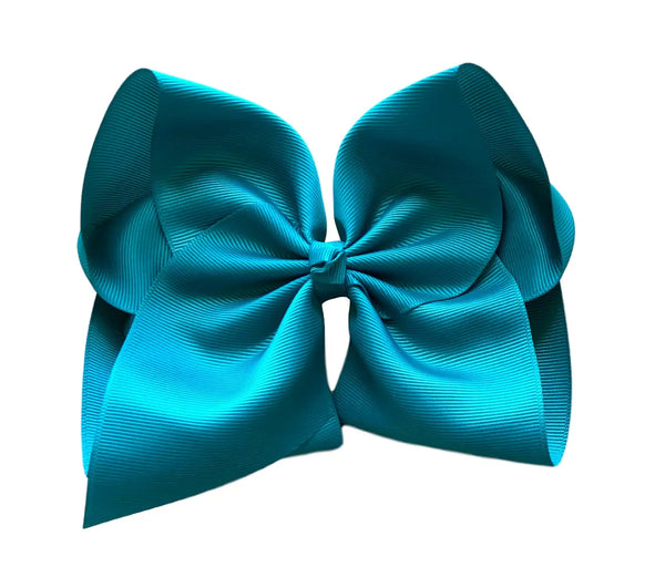 6 inch Solid Grosgrain Bow/Alligator Clip