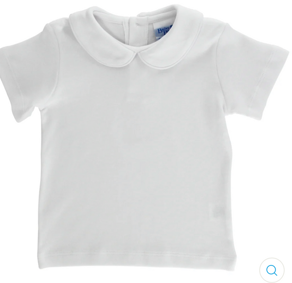 White Knit, Boys Short Sleeve Piped Shirt