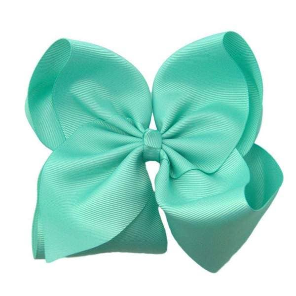 6 inch Solid Grosgrain Bow/Alligator Clip