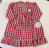 Red Gingham Santa Embroidered Gown