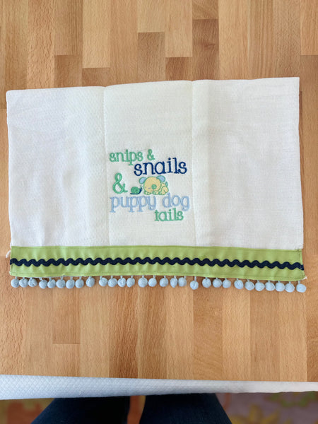 Burp Cloth- Snips & Snails, etc