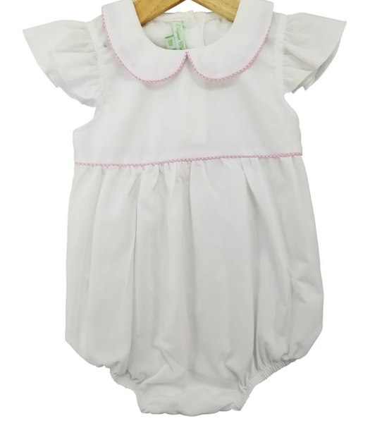 White Bubble w/Pink Gingham Trim