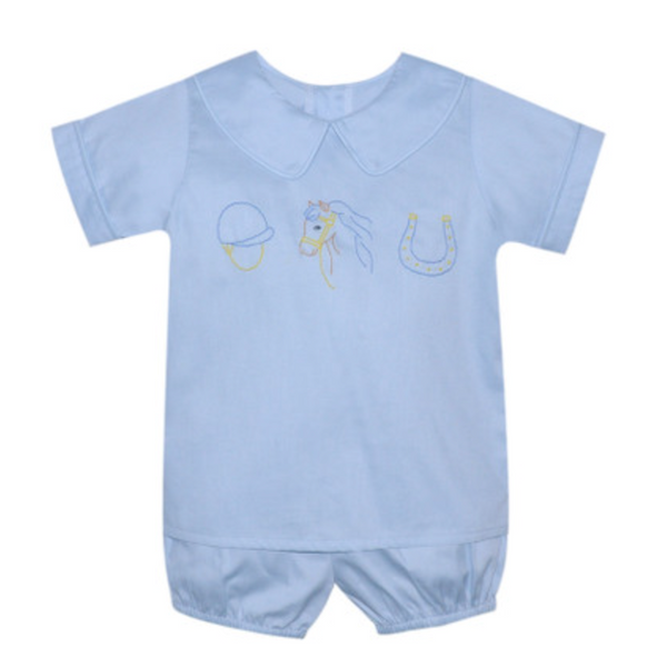 Madison Short Set- Horse Derby- Blue