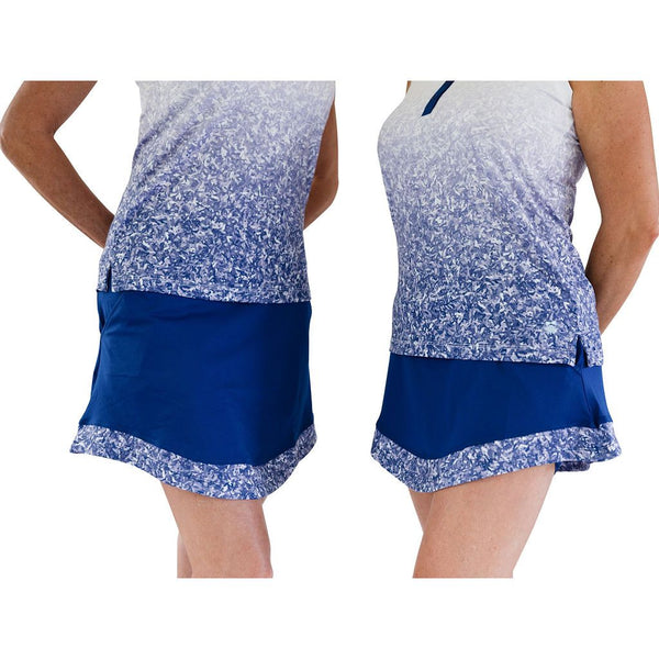 Drive It Skort-LONG- Navy Ombre with Speckles