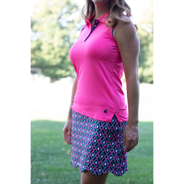 Eagle Putt Golf Polo- Hot Pink w/Navy