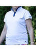 Lob Shot Layer Sleeve Golf Polo-White/Navy