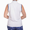 Under Par Sleeveless Polo- White with Navy